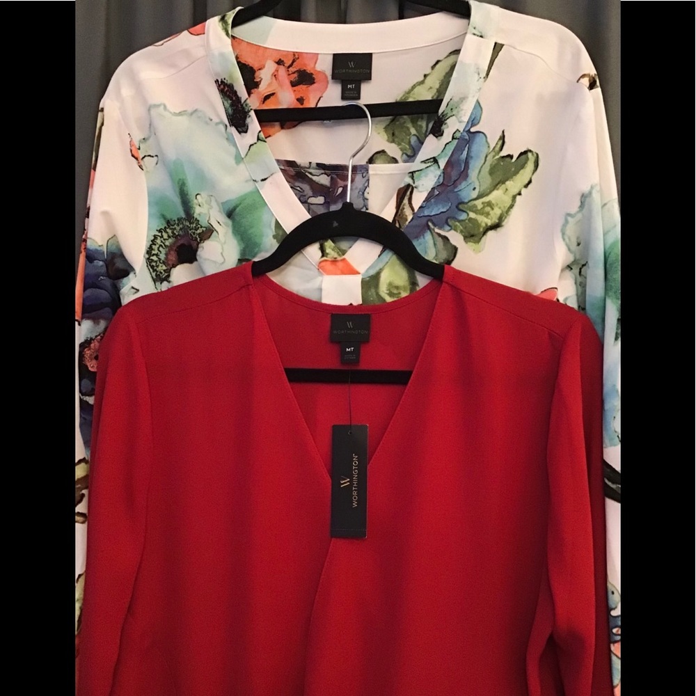 Lot of 2 Worthington Blouses - Size M Tall